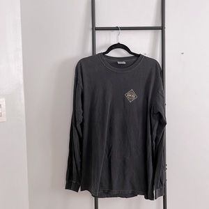 5 for $30 - Long Sleeve T-shirt Men Nature Backs Shirt Black Dark charcoal tee